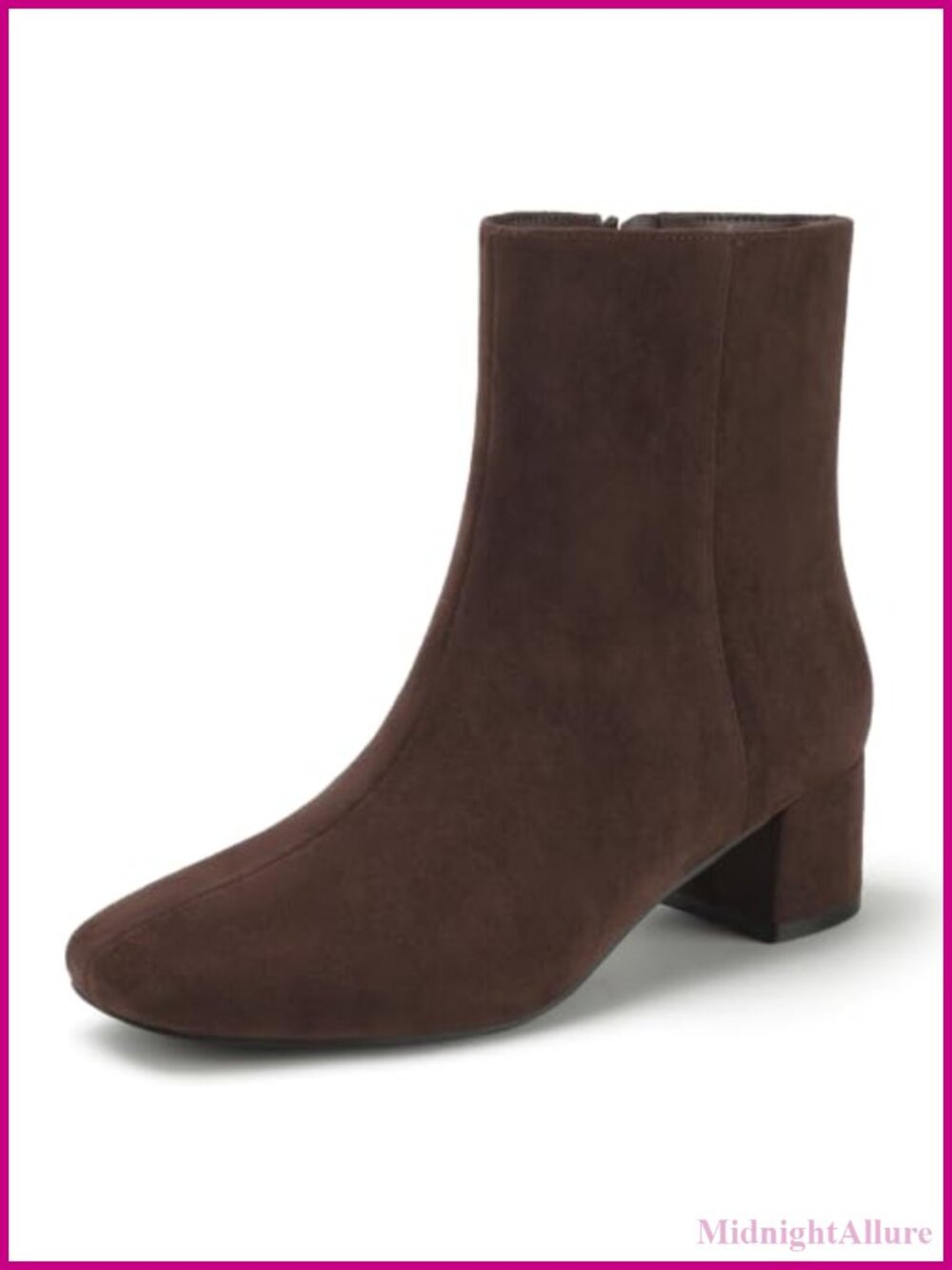 IDIFU Ankle Boots Low Chunky Block Heel Closed Square Toe Dress Booties